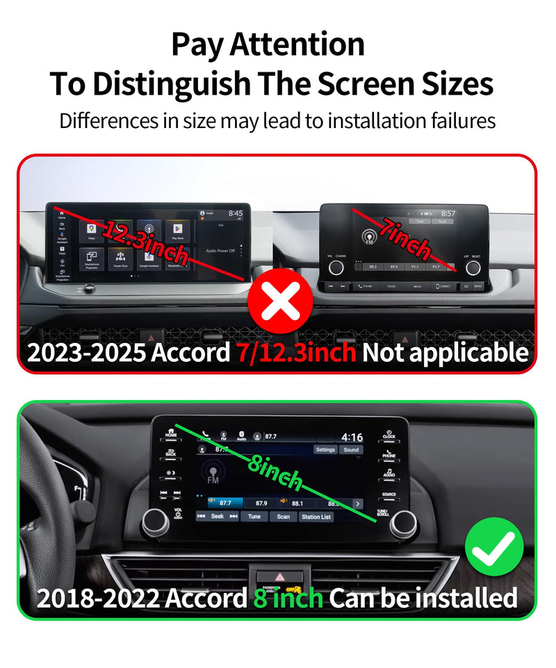 Wireless Charging car Phone Holder for Honda Accord 2018-2022 Accessories 8 inch Screen Fixed Clip,360° Rotation car Phone Mount Compatible with MagSafe