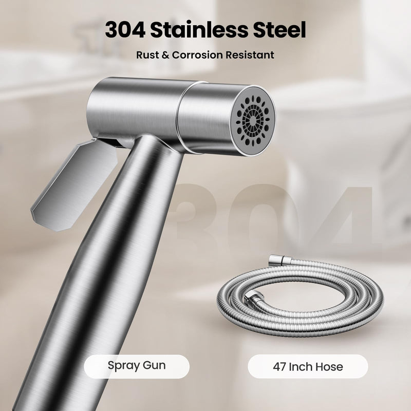 JOMOO Bidet Sprayer for Toilet, 304 Stainless Steel Handheld Bidet Sprayer for Toilet with 47" Bidet Hose, Adjustable Water Pressure Jet Spray for Toilet & Shattaf for Personal Hygiene, Cloth Diaper