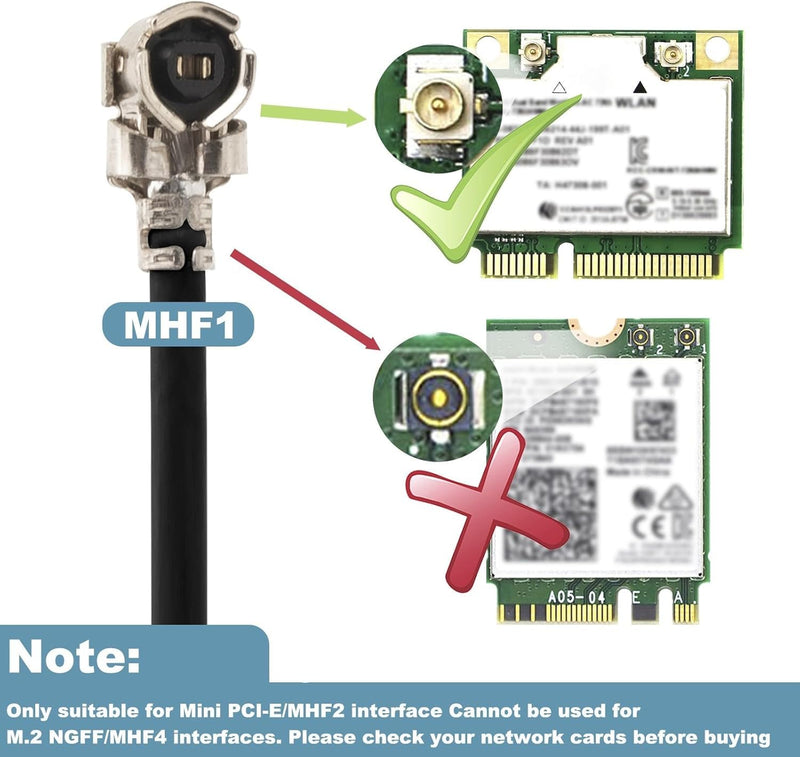 2 x 2.4Ghz WiFi Bluetooth Antenna RP-SMA Male 3dBi Indoor Omni Foldable Antenna + 2 x 17CM IPX to RP-SMA Female Extension Cable for Router USB Adapter Reapter IP Cameras