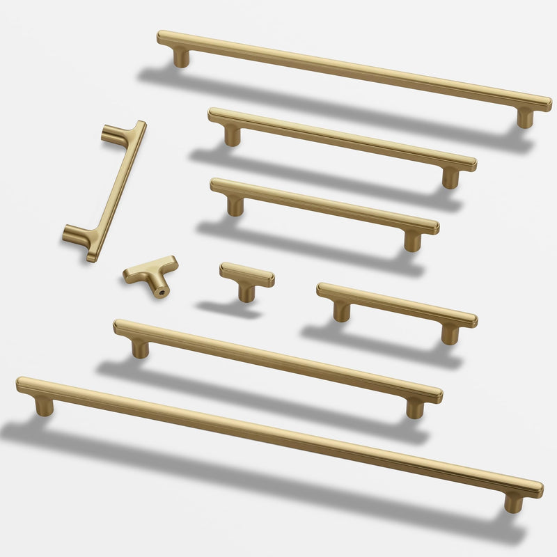 Lardmon 10 Pack Champagne Bronze Cabinet Knobs Rectangle Drawer Knobs Modern Single Hole Cabinet Pulls Solid Cabinet Handles Drawer Pulls Heavy Duty Kitchen Hardware for Dresser Cupboard Wardrobe