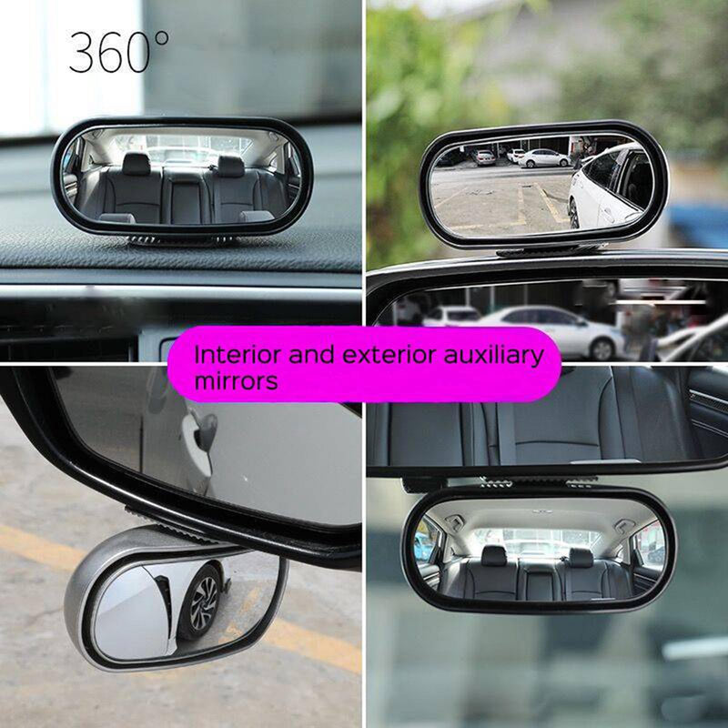 Blind Spot Car Mirror Rectangular, Blind Spot Car Rearview Stick on Mirror, Adjustable Blindspot Convex Wide Angle Side Rearview Mirror for Cars Trucks SUV Black 1 Piece