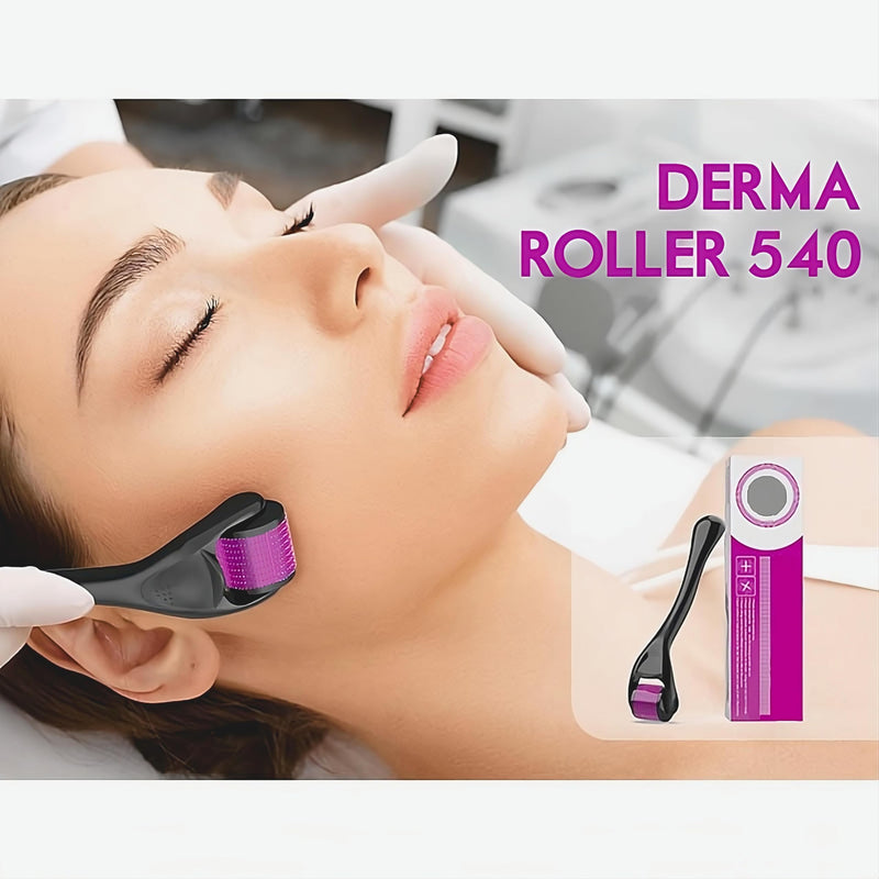 Derma Roller 0.5mm for Hair Growth, 540 Titanium Microneedle Roller for Men & Women, Beard Growth and Skin Care Tool with Carry Case DERMA 0.5 mm