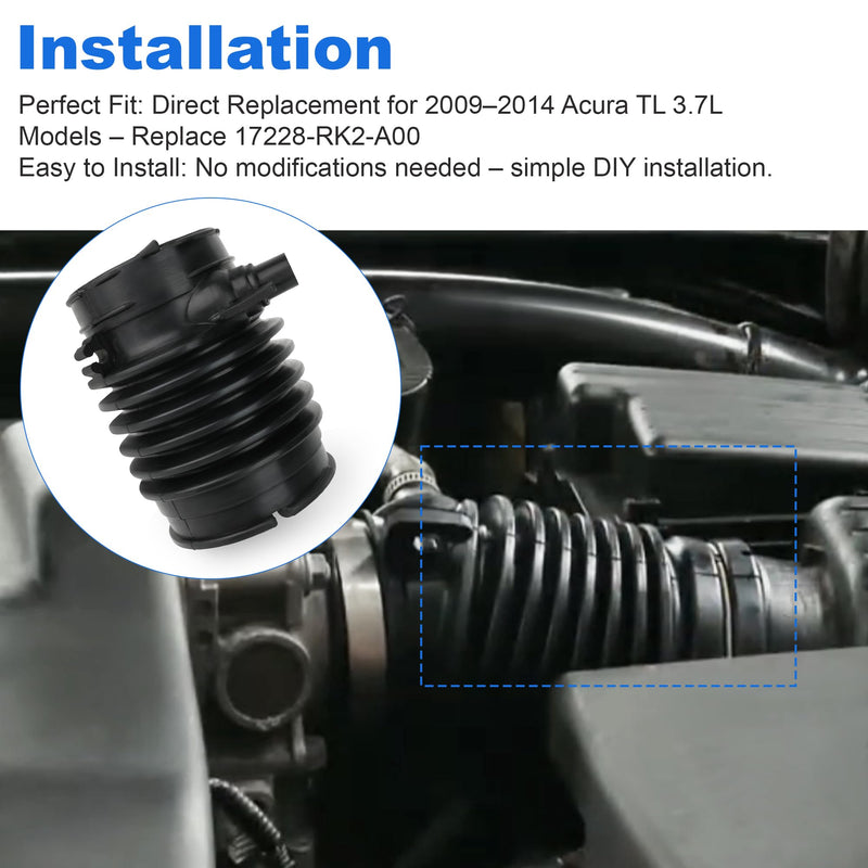 Air Intake Hose Duct Tube Boot Pipe 17228-RK2-A00 Compatible with 2009-2014 Acura TL 3.7 L