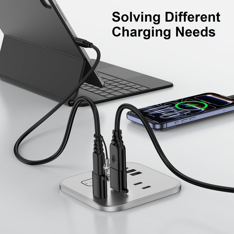 USB to USB C Adapter, USBA Male to USBC Female Car Charger Adapter 4 Pack | Type C to USB A Charger Cable Converter for iPhone 17/16/15 Pro Max MacBook Pro/Air iPad Samsung Galaxy S26/S25/S24 Ultra/FE black