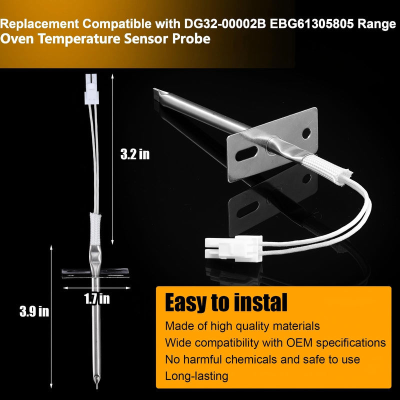 Gas Range Oven Ignitor Replacement Range Oven Temperature Sensor Probe Compatible with Samsung and LG DG94-00520A DG32-00002B EBG61305805 2692271 AP5577941 EAP4241428 PS4241428