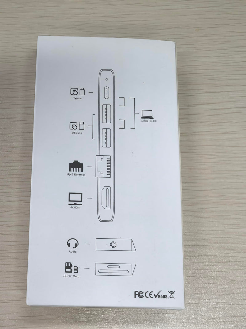 Surface Pro 11/10/9 Hub, Microsoft Surface Pro 9 USB C Hub with 4K HDMI, USB-C Thunderbolt 4(8K@30Hz Video+40Gbps Data+100W PD), RJ45, 2*USB 3.0, Audio, SD/TF Card Slot, for Surface Pro 11/10/9