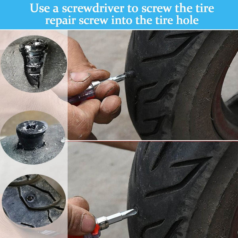 30 Pcs Tire Repair Rubber Nail, Tire Repair Nail Tire Repair Rubber Screws Fast Tool Self-Service Tire Repair Nail Vacuum Tire Repair Rubber Nail, Suitable for Car Motorcycle Jeep Tire Puncture Repair 30 Pcs