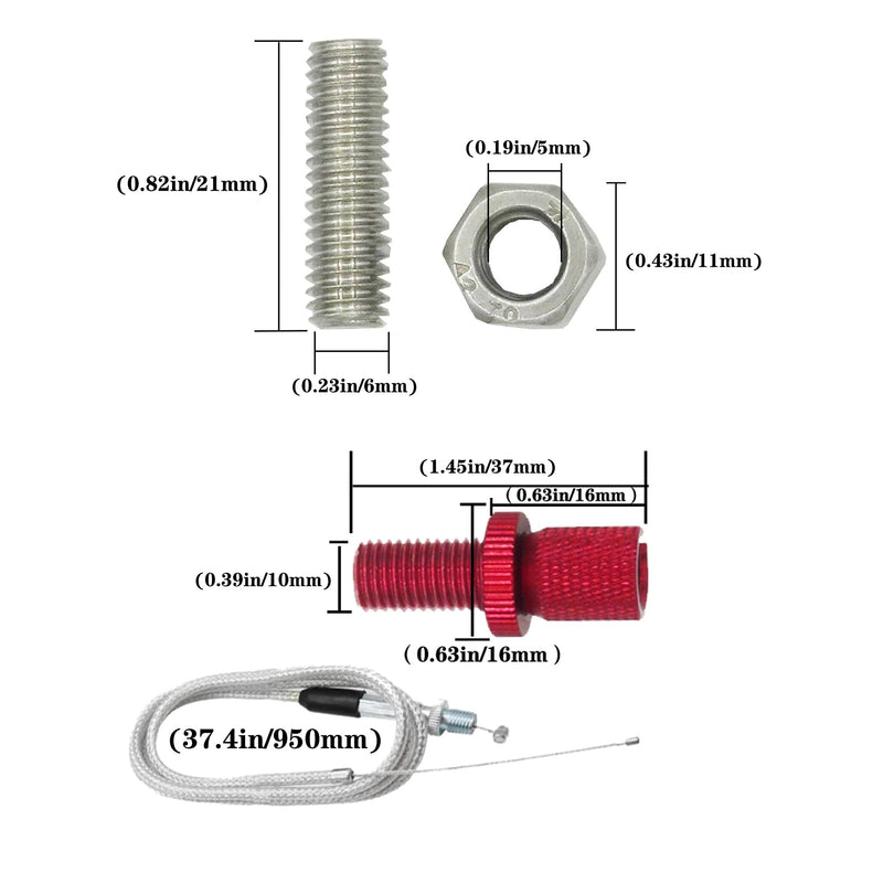 Motorcycle Throttle Grip 7/8" 22mm CNC Aluminum Quick Twister with Throttle Cable for KLX CR CRF EXC XR CRF50 CRF230 50 110 125 230 250 Dirt Pit Bike Motocross Motorbike Quad ATV Red