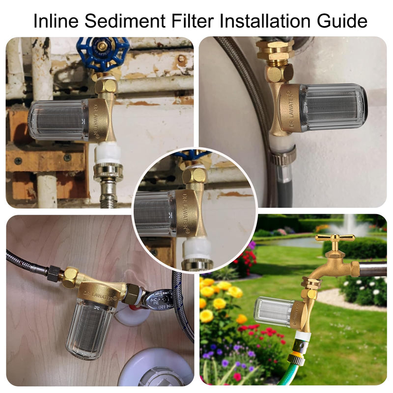 DR03 Reusable Brass Washer Wate Filter, 40 Micron Washing Machine Water Filter, for Washing Machine, Heater, Faucet, Anti Scale Protecting Appliances Sediment Filter