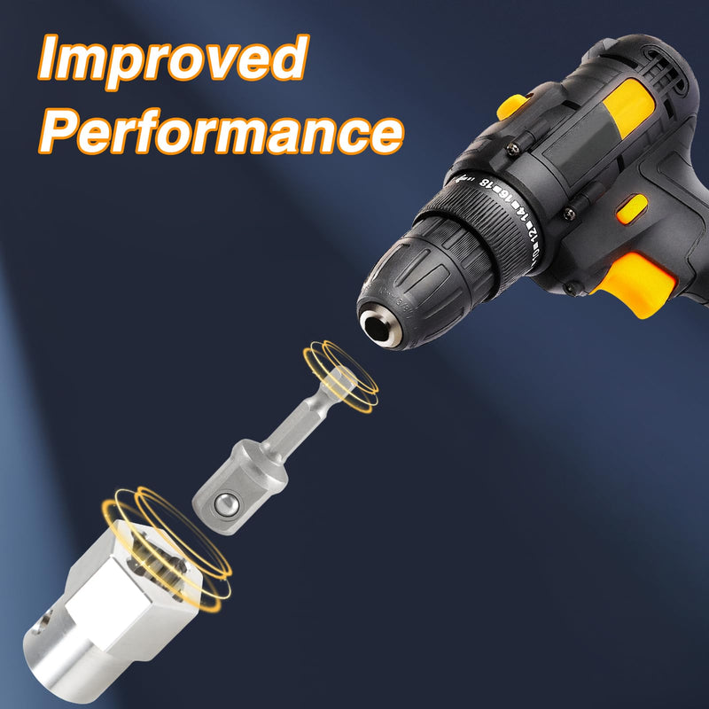 Upgraded Stainless Steel Top Wind Trailer Jack Crank Handle Cordless Drill Adapter with a 1/2 Inch Socket Adapter Bit