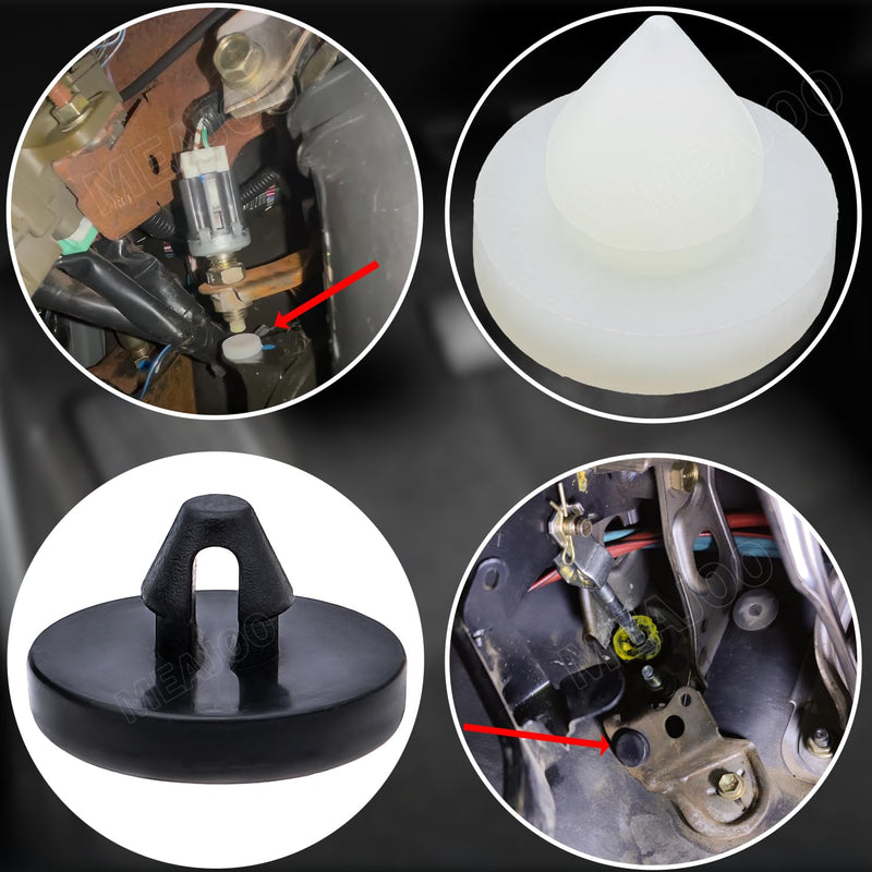 4PCS Brake Pedal Stop Pads, Brake Light Switch Stopper, Brake Switch Pad, Car Truck Auto Brake Pedal Pad 90541-06036 46505-SA5-000 (Black & White) 2pcs Nylon 46505SA5000 + 2pcs 9054106036