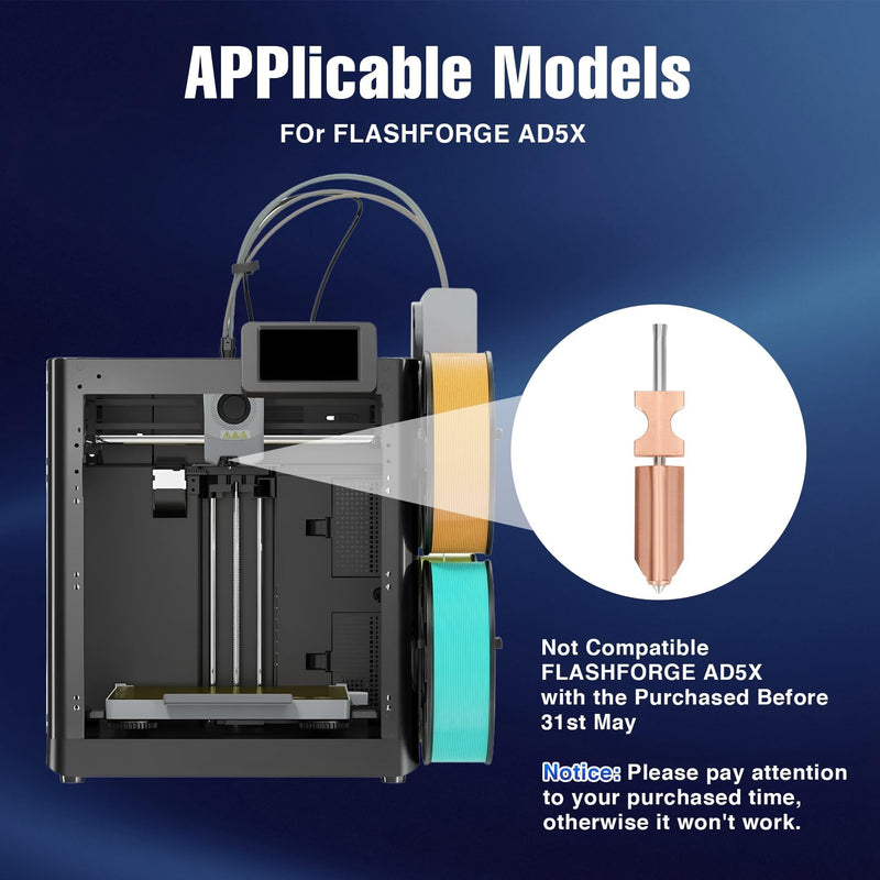 Upgraded AD5X Nozzle 0.25MM 0.4MM 0.6MM AD5X Nozzle with Extra 3X Silicone Cover 1x Nozzle Brush, High Flow 32mm³/s Hotend Kit, High-Speed 3D Printer Part Quick-Detachable 0.25+0.4+0.6MM