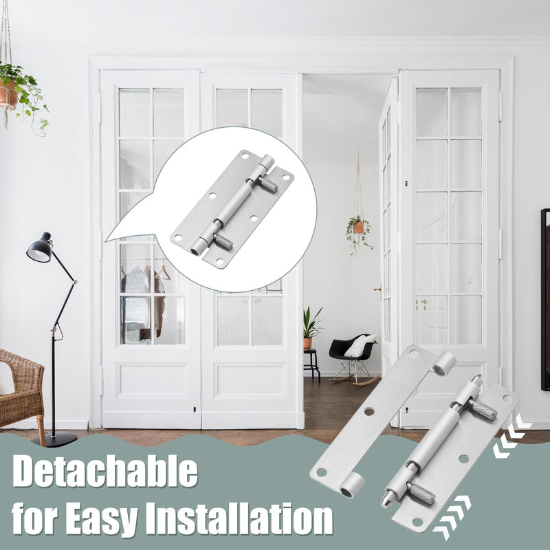 4 Inch Quick Release Hinge, Stainless Steel 304, Detachable, Spring Release Hinges with 6 Holes for Cabinet Lids, Electrical Enclosure Doors, Horizontal & Vertical Mounting (4, 4 inch)