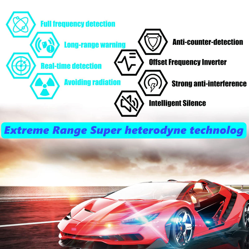 New Laser/Radar-Detectors Driving Aids for Cars - Long Range Detection, Mute Memory, Led Display, City/Highway Mode Detectors, Ideal Gifts for Cars (Red)