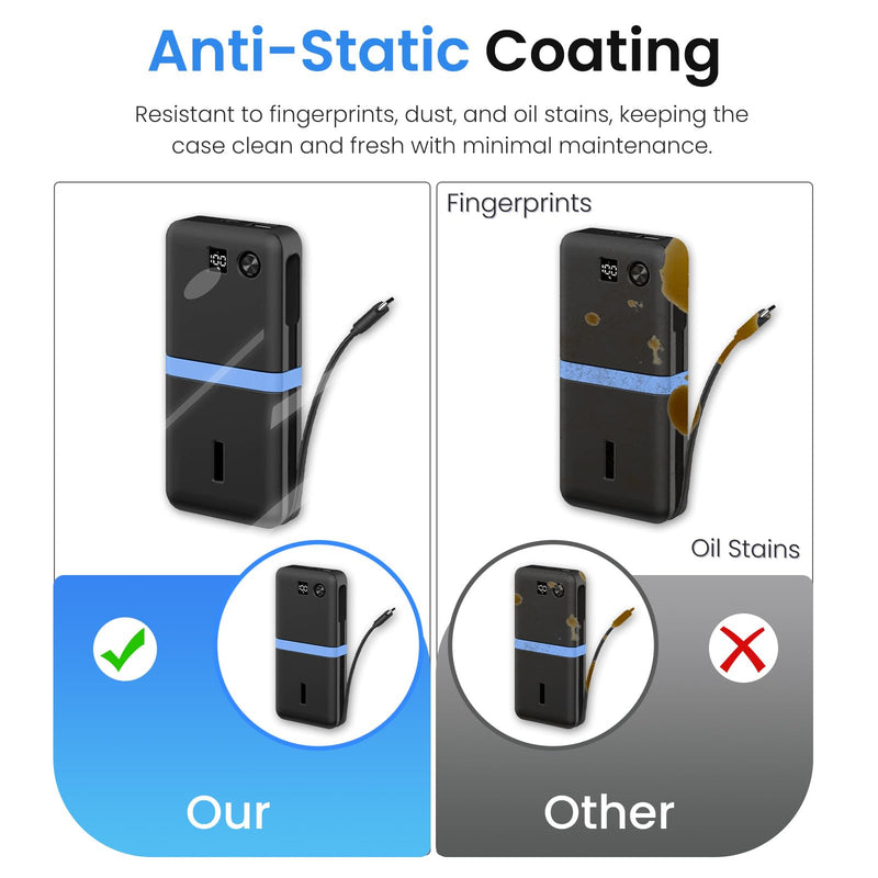 Case Cover for Anker 20000mAh 87W A1383,Silicone Protective Cover with Shockproof Bumper,Dust Resistant,Washable Non-Slip Skin,Charge-Through Cutout,Black Black