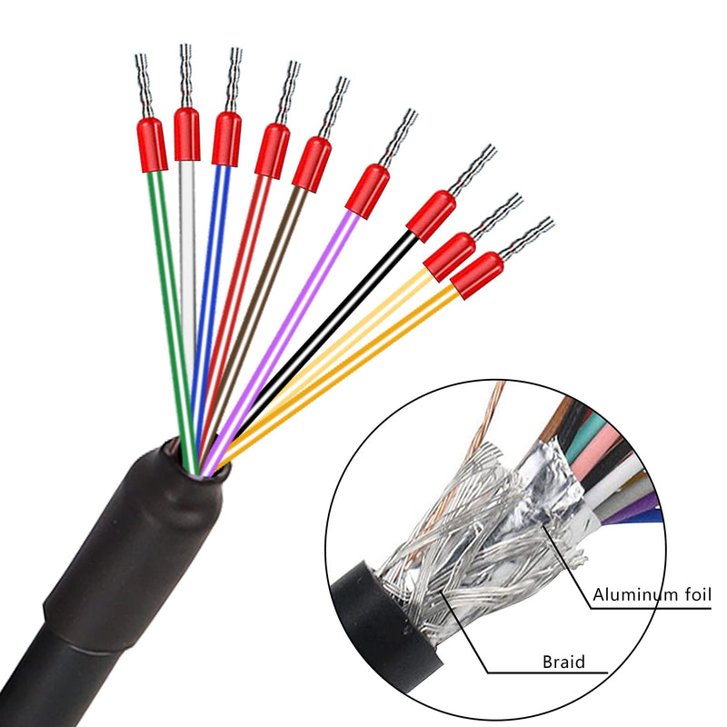 XMSJSIY DB9 Connector Adapter Cable, D-SUB 9Pin RS232 RS485 Serial Port Extension Cable Replacement with Bare Wire 22AWG (DB9 Male) DB9 Male