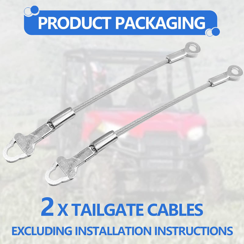 2PCS Tailgate Cable Compatible with Polaris Ranger 2005-2006, 500 2005-2010, 700 2005-2009, 800 2010-2016, 900D 2011-2014 Tail Gate Cable Replace # 7081215 7081445