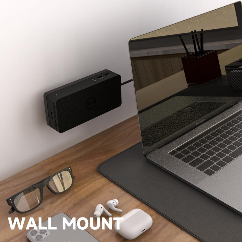 Under Desk and Wall Mount for Dell Universal Dock UD22, Acrylic Docking Station Mount Holder (Black Plate Only)