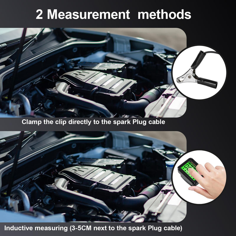 Digital Chainsaw Tachometer Motorcycle Pulse Engine Tachometer Adjustable Green Backlight Tacho Meter ATV RPM calibrated Gauge for Lawn Mower Dirt Bike Boat Marine UTV Small Engines