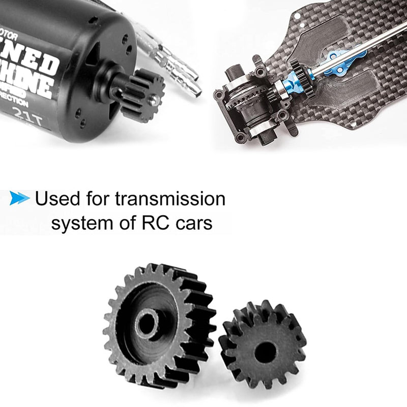 32P Hardened Pinion Gear Set 1/8inch Hole Metal Pinion Gear 10T 11T 12T 13T 14T 3.175mm RC Motor Pinion Gear Kit for 1/10 RC Car 10 11 12 13 14T