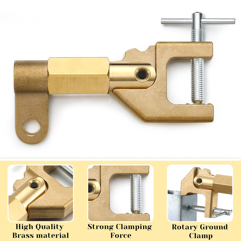 Pelopy Welding Ground Clamp Brass 0.87kg 600 Amp Ground Clamp Standard Solid Brass Clamps for Industrial Use