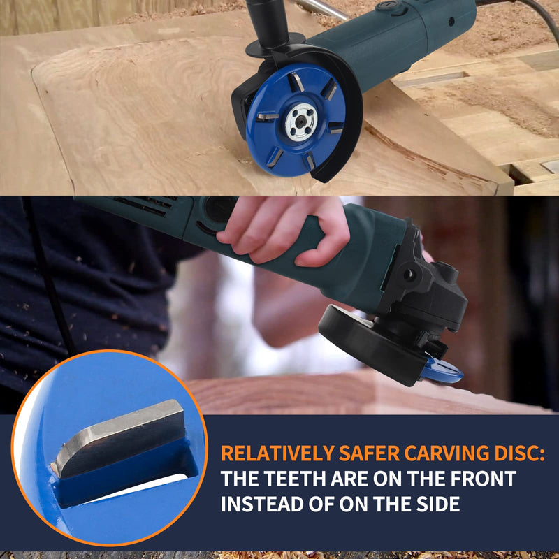 Upgraded Tungsten Carbide Wood Carving Disc Grinding Wheel, Angle Grinder Polishing Pad Wood Sanding Shaping Cutting Discs, Stump Grinder Wood Carving Tools for Angle Grinder Attachments
