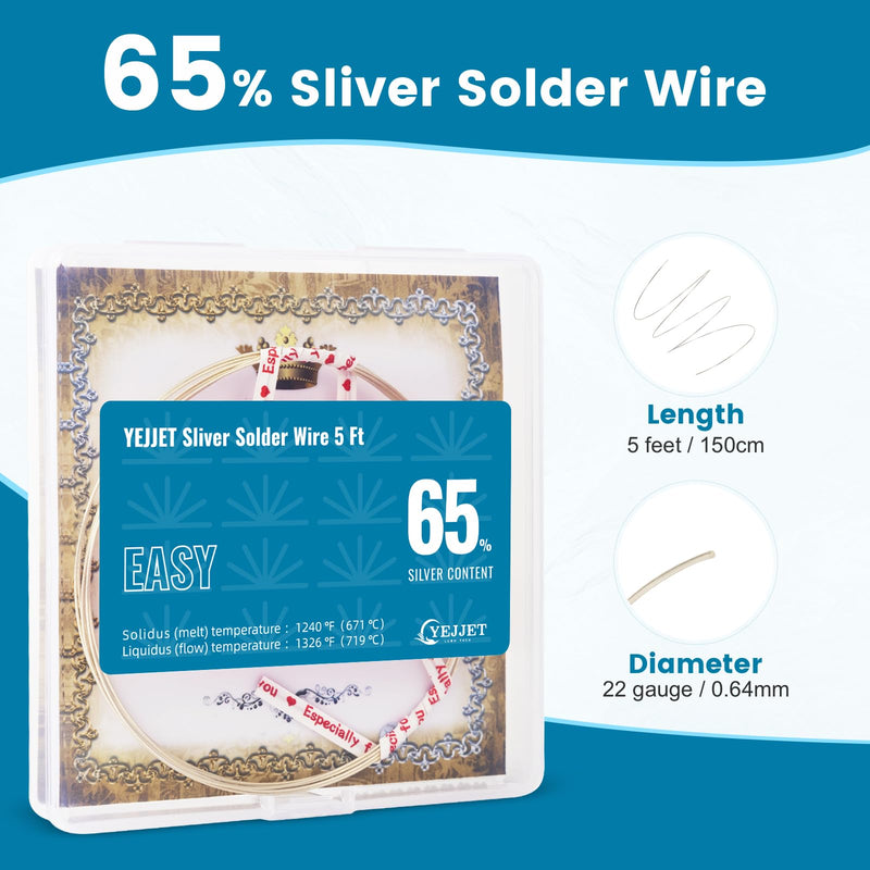 Silver Solder Wire Easy Silver Solder 22 Gauge For Jewelry Repair Silver Repair 5 FT 22 Gauge 5 Ft Easy Solder