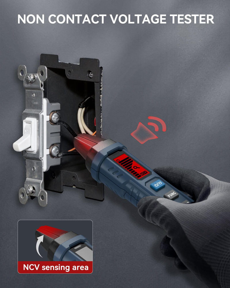 Circuit Breaker Finder with LCD Display, GFCI Outlet Tester, 90-130V Electrical Circuit Tracer Tool with NCV Tset & Flashlight, Includes Carrying Case with Adapter, Alligator Clips