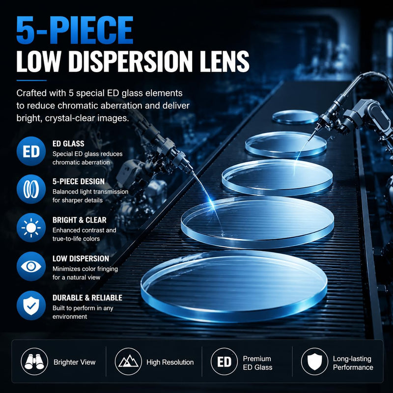 10x42 Binoculars for Adults and Teens 14+, HD, BAK4 Prism and FMC Lens, Easy Focus, Compact, for Bird Watching, Travel, Concerts, Sports, with Carrying Case