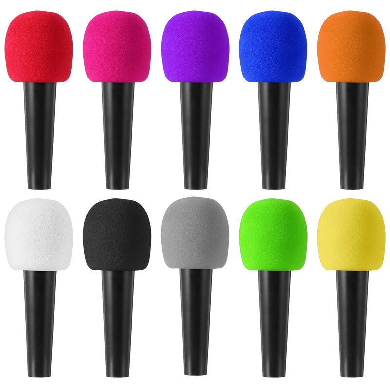 20Pcs Microphone Covers,10 Colors Mic Cover Easily Clean and Reuse, Soft and Thick Microphone Windscreen, Protecting Microphones from Saliva and Moisture, Keep Clean and Away from Dust