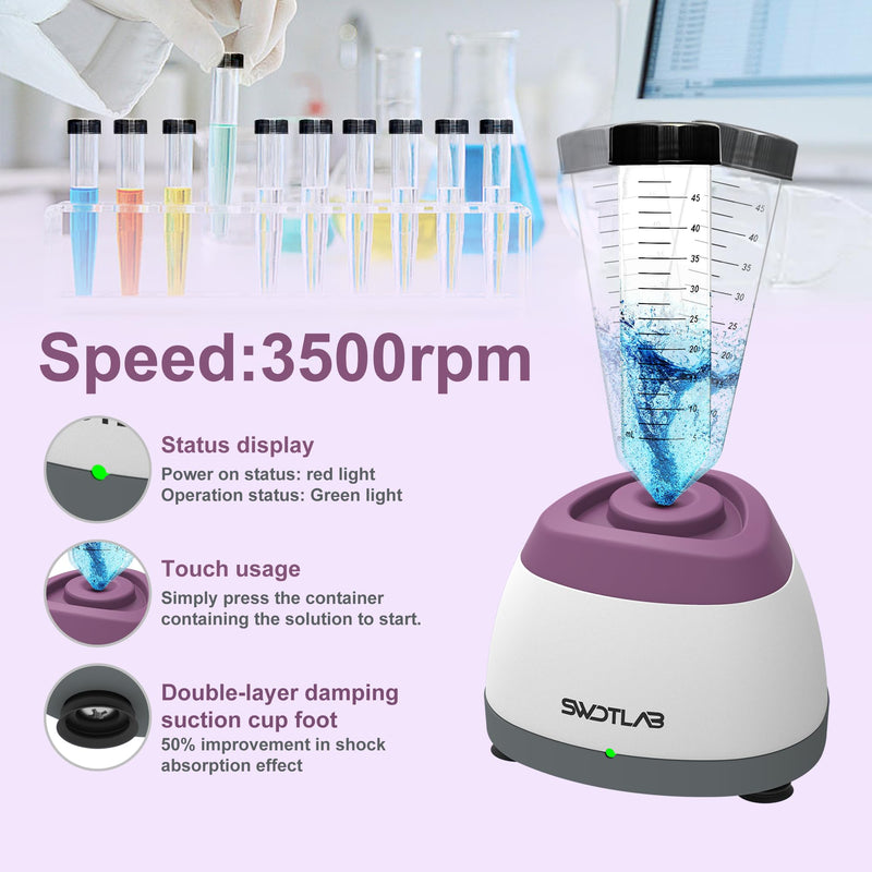 Vortex Mixer, Nail Polish Shaker, Glue Shaker | Paint Shaker & Paint Mixer for Gel Polish, Acrylic Paints, Eyelash Adhesives, Tattoo Ink, Test Tubes, 100×Mixing Balls, Purple
