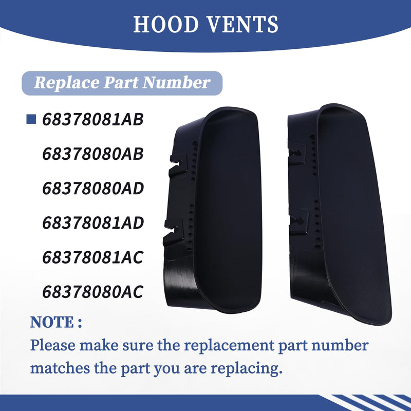 A Pair Air Vent Cover Hood Bezels and Accessories 68378081AB 68378080AB Compatible with Dodge Challenger 2019 2020 Replace 68378080AD 68378080AC Front Left & Right Side Black
