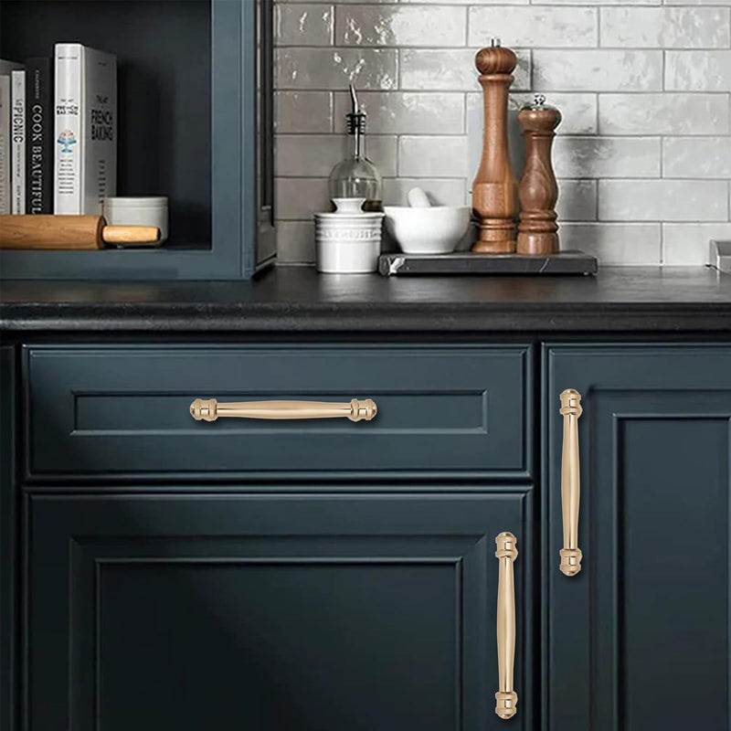 10 Pack 3-1/2 inch(89mm) Center to Center Brushed Brass Cabinet Pulls Solid Cabinet Hardware Heavy-Duty Drawer Pulls Kitchen Handles for Cabinets Cupboard Handles 3-1/2 inch(89mm)Center to Center 10 Pack