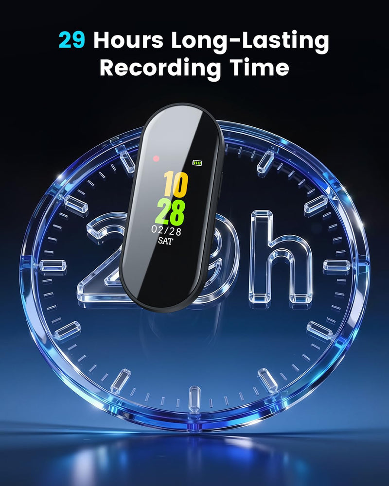 64GB Digital Voice Recorder, 4-in-1 New Upgraded Noise Reduction Hi-Fi Pure Sound Quality, 3072Kbps Audio Activated Voice Recorder for Your Lectures, Meetings, and Classes Black-64GB