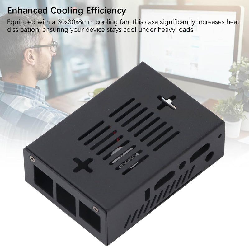 Orange Pi 5 MAX Zinc Alloy Case,Cooling Metal Case Housing with Cooling Fan,2 Pin Interface,Single Board Computer Metal Cooling Case Compatible with Orange Pi 5 MAX