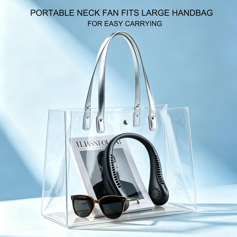 Hands Free Neck Fan, 3-Speed 360° Cooling USB Rechargeable Bladeless Fan | Lightweight Skin-Friendly Ergonomic Fan, Portable Outdoor Travel Accessory for Men Women