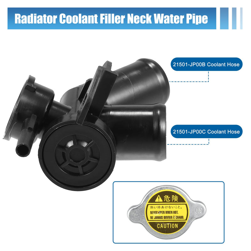 uxcell No.21517JP00A/214308991A Engine Radiator Filler Neck with Fully Sealed Cap for Nissan Quest 14-17 for Nissan Murano 09-14 Plastic Upper Radiator Coolant Filler Neck Water Pipe