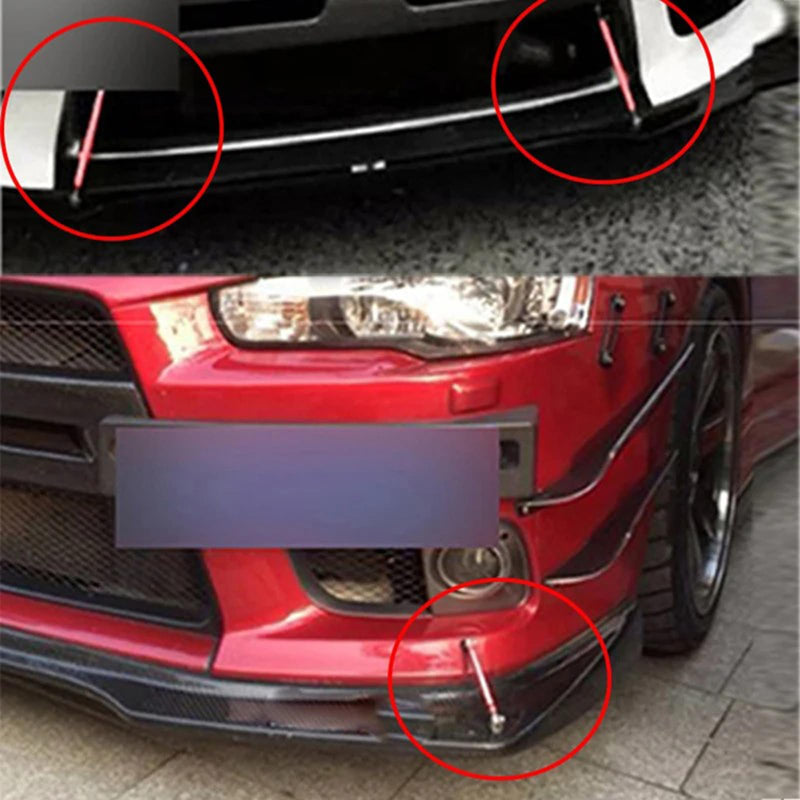 Car Front Bumper Lip Splitter Strut Rod 2PCS Strut Rod Protector Rod Support Bars Adjustable Compatible Auto Bumper Fasteners Lever Kits with Most Vehicles(Red,150mm/5.9") red 150mm=5.9 inch