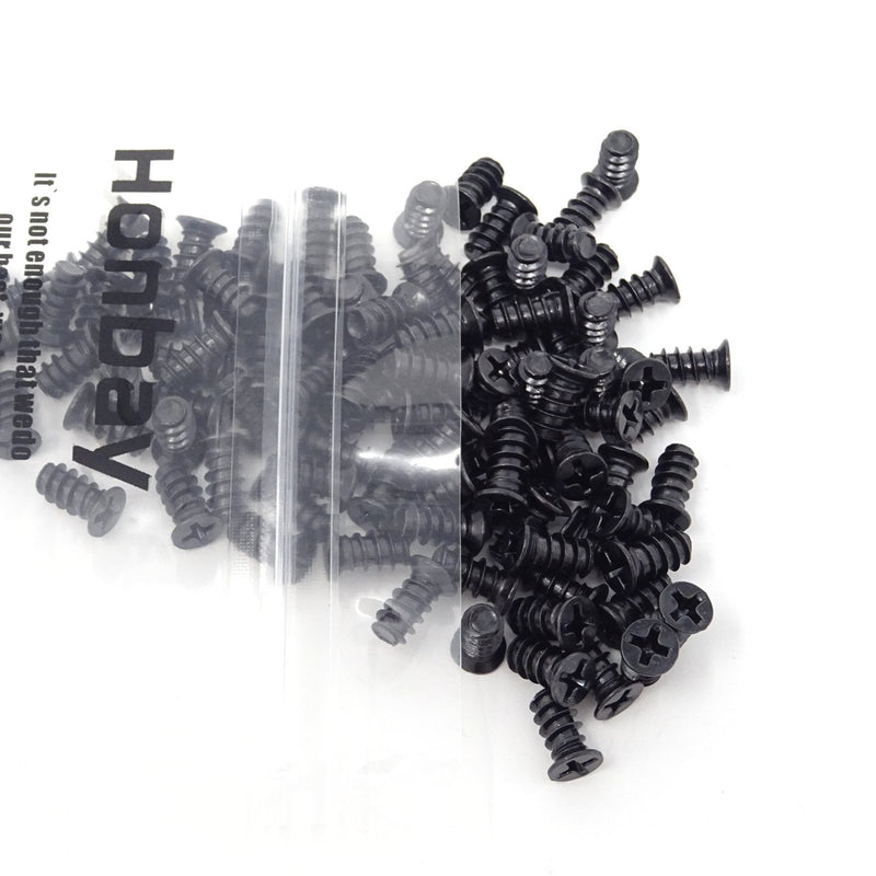 Honbay 100PCS M5x10 Computer Case Fan Screws Computer Cooling Fan Mount Screws Self-Tapping Screws (Black Zinc) Black Zinc
