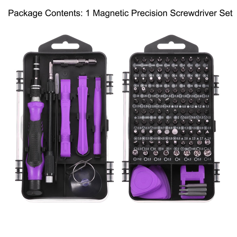 MECCANIXITY 138 in 1 Magnetic Precision Screwdriver Set Electronics Repair Tools Kit for Cellphone Mobile Phone Laptop PC Computer, Purple