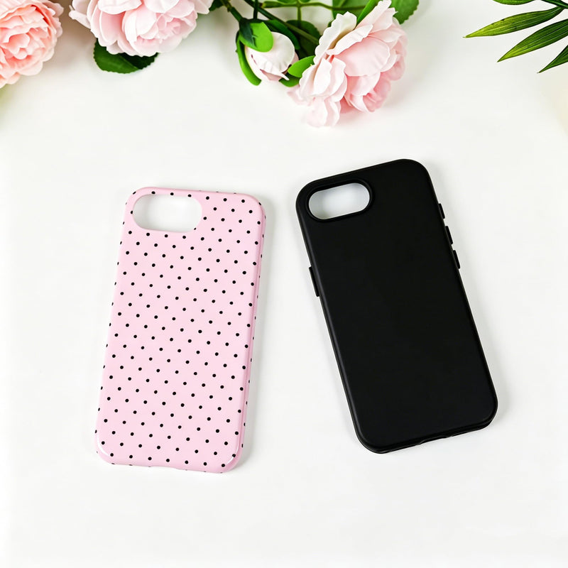 Polka Dot Pattern Phone Case for iPhone 16e/17e 6.1", Pink | Cute Aesthetic Case for Women Girls,Dual-layer Shockproof Protective Phone Cover,No Fading Print