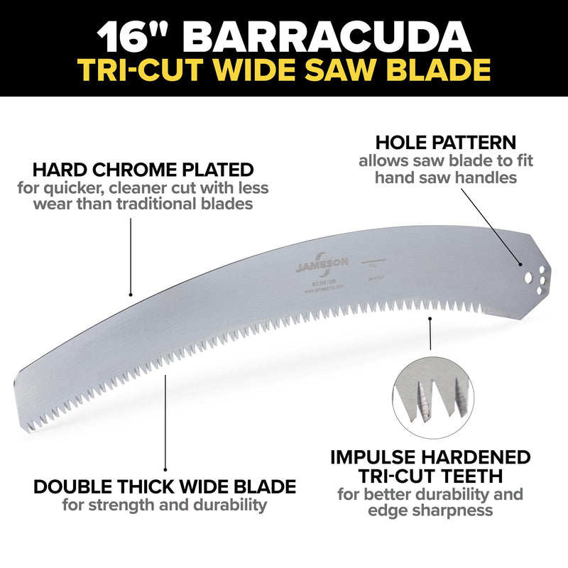 Jameson SB-16TE-W Tri-Cut Wide Saw Blade, 16-inch
