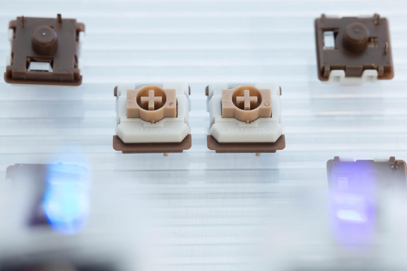 GATERON KS-33 Low Profile Chocolate Keyboard Switches, Tactile 55gf 3 Pin RGB LED Factory Pre-lubed for MX Mechanical Keyboard (110) 110