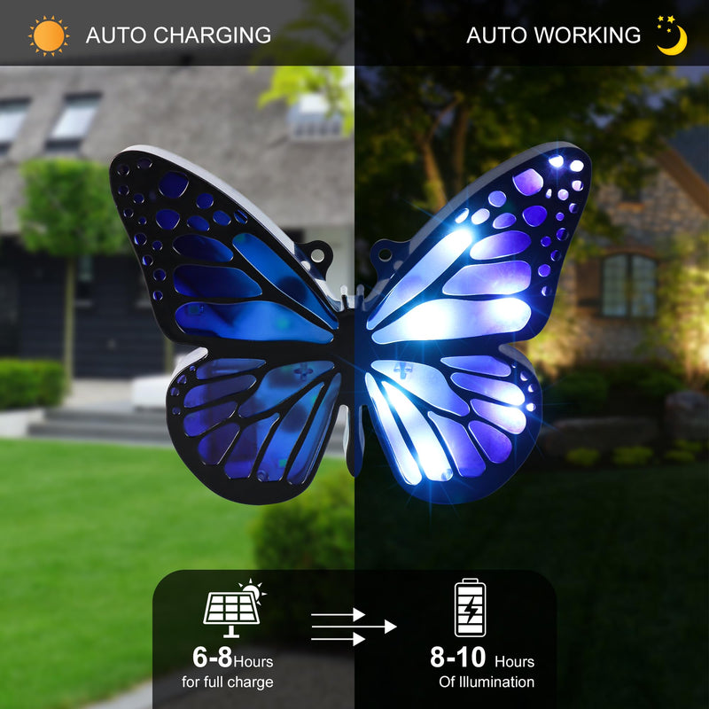 Ground Lights, Equipped with 4 Solar Lights for Outdoor Waterproofing, 14 LED Solar Landscape Lighting, Suitable for Gardens, courtyards, terraces, corridors, Lanes, and walkways (Blue) Blue