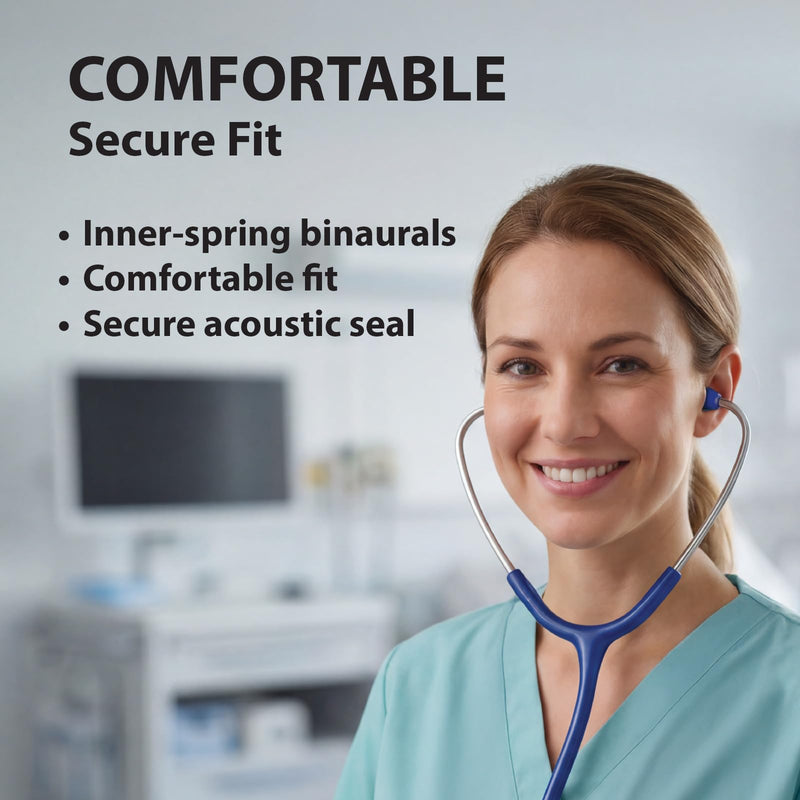 Veridian Healthcare Pinnacle Series Stainless Dual Head Steel Adult Stethoscope, Royal Blue
