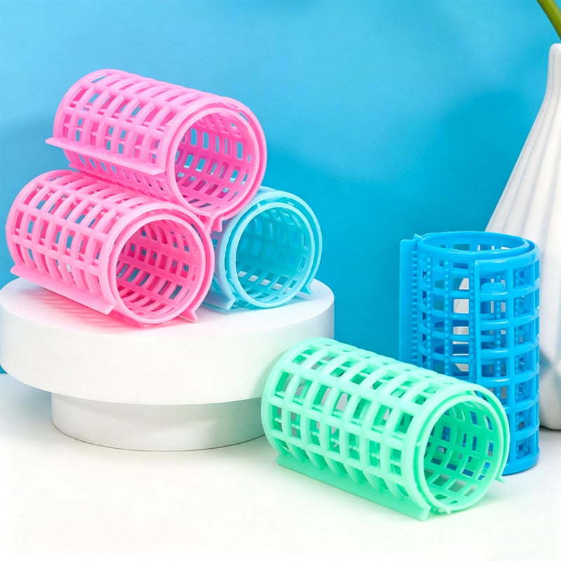 12PCS Hairdressing Curlers, Hair Curler Rollers, Natural Fluffy Hair Tool, for Salon Hairdressing and DIY Hairstyles,Create Great Hairstyles and Bangs Easily at Home Pink, green 456