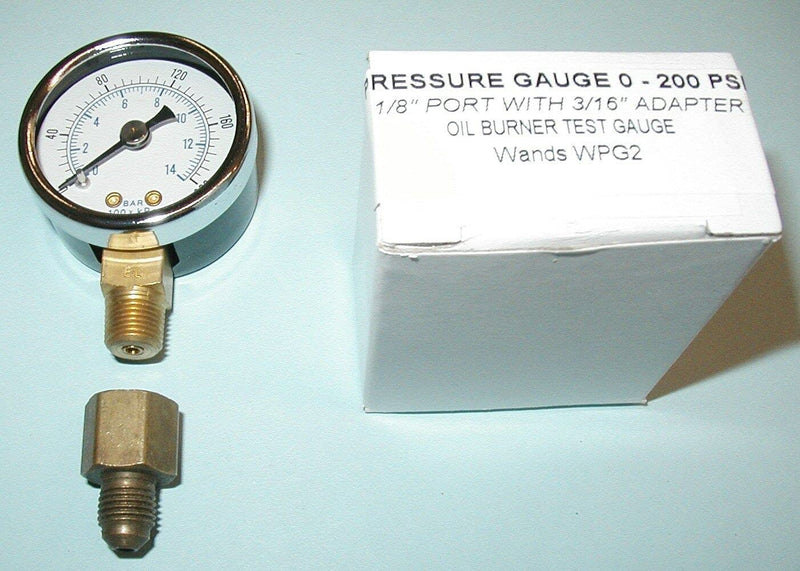 Oil Burner Fuel Pressure Test Gauge Compatible with Beckett, Suntec, Webster & Danfoss Pumps