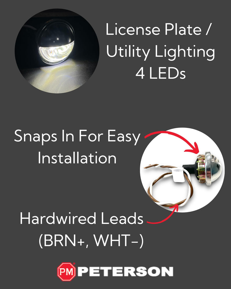 Peterson License Plate Utility Light Multi-pack (2) 298C LED Snap-In Style, White
