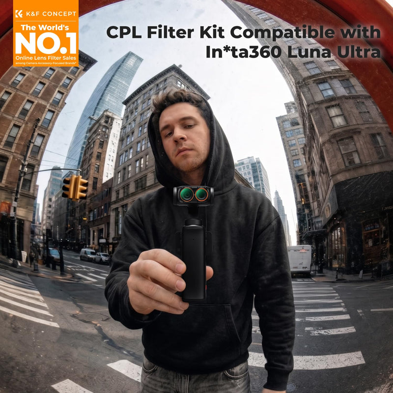 K&F CONCEPT CPL Filter Compatible with Luna Ultra | Circular Polariser Filter Magnetic High-Definition Glass Multi-Layer Coating