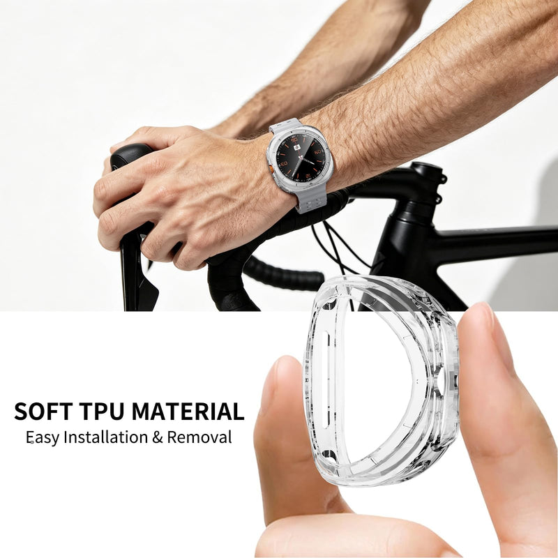 Case Compatible with Samsung Galaxy Watch Ultra 47mm 5 Pack TPU Cover | 5 Pcs TPU Bumper Covers 3 Pcs Tempered Glass Screen Protectors Full Protective Shockproof Ultra (2025/2024) 5 Clear Ultra-47mm